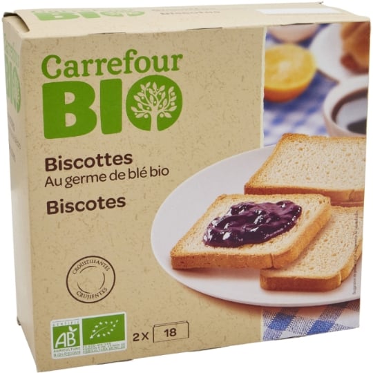 Biscottes Germe de Blé Bio CARREFOUR BIO