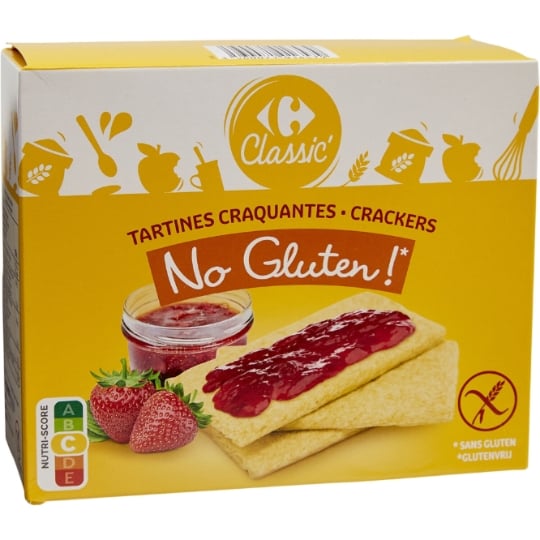 Tartines sans gluten au maïs et riz Sans Gluten CARREFOUR NO GLUTEN !