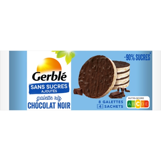 Galette riz chocolat noir sans sucres ajoutés GERBLE