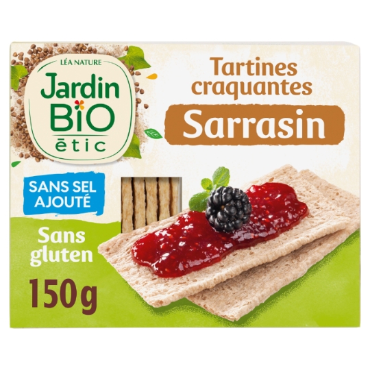 Tartines Craquantes Sarrasin sans Gluten Sans Sel Ajouté Bio JARDIN BIO ETIC