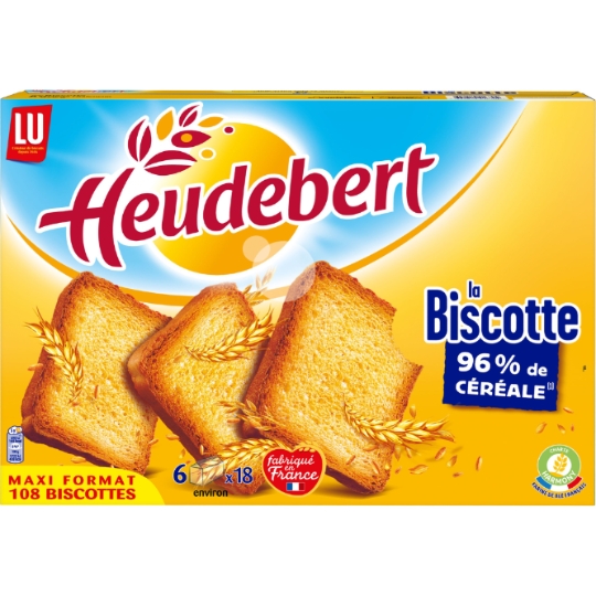 Biscottes 96% de Céréales Heudebert LU