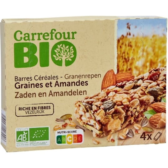 Barres Céréales Graines et Amandes Bio CARREFOUR BIO