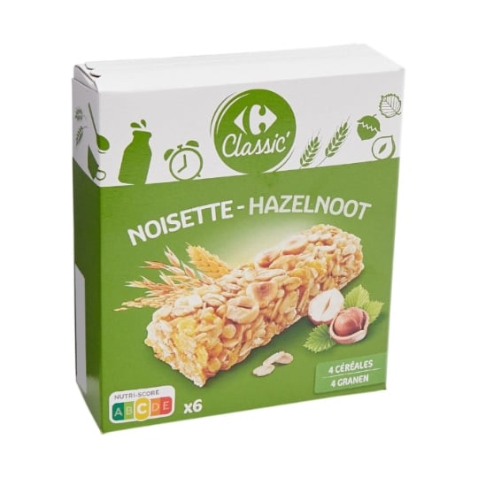 Barres Céréales Classic' Noisette CARREFOUR CLASSIC'