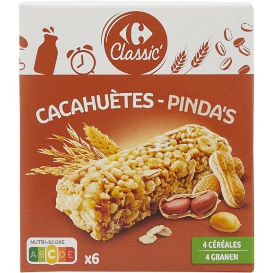 Barres Céréales Carrefour Classic' Cacahuètes CARREFOUR CLASSIC'