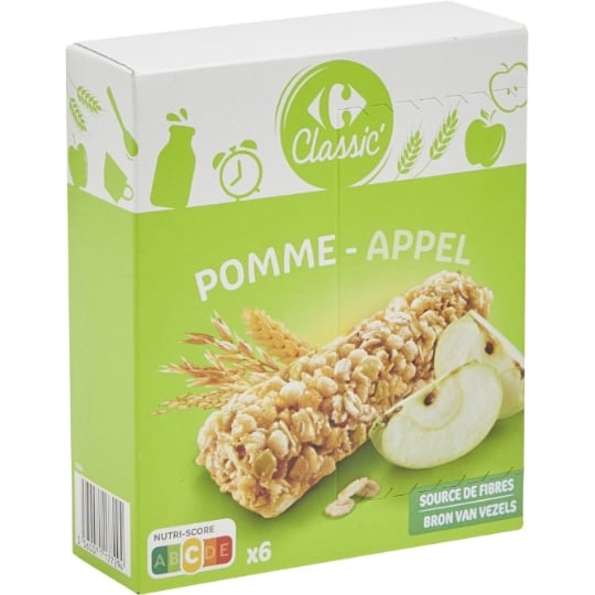 Barres Céréales Pomme Verte CARREFOUR CLASSIC'
