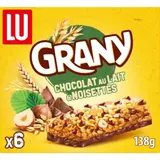 Barres Céréales Grany Chocolat au Lait et Noisettes LU