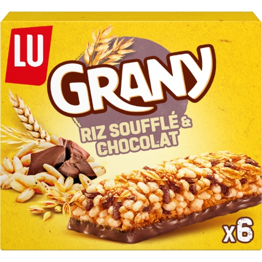 Barres Céréales Grany Chocolat Riz Soufflé LU