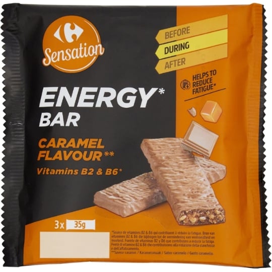 Barres céréales caramel Energy CARREFOUR SENSATION