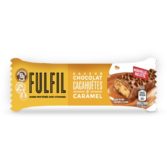 Barre Protéinée avec Vitamines Saveur Chocolat Cacahuètes & Caramel FULFIL