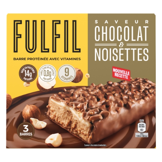 Barre Protéinée Chocolat & Noisettes avec Vitamines FULFIL