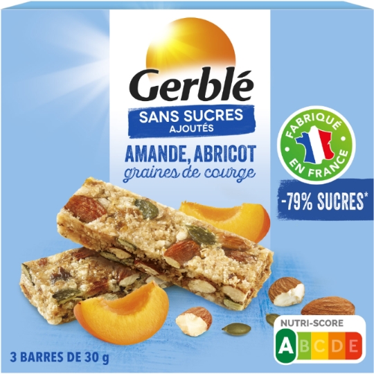 Barre de Céreales Amandes , Abricot garines de Courge GERBLE