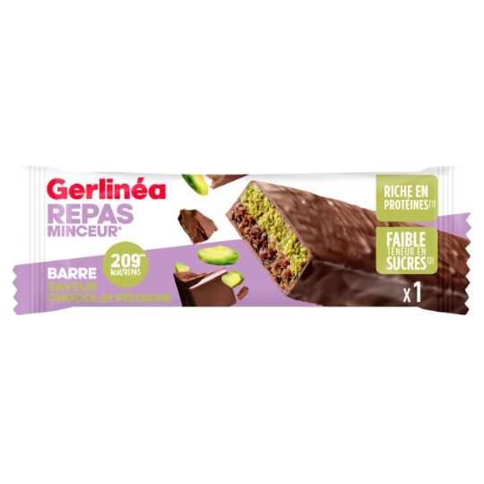Complément alimentaire Barre Saveur Chocolat Pistache Repas Minceur GERLINEA