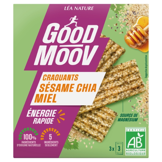 Barres de Céréales Craquants Sésame Chia Miel Energie Rapide GOOD MOOV