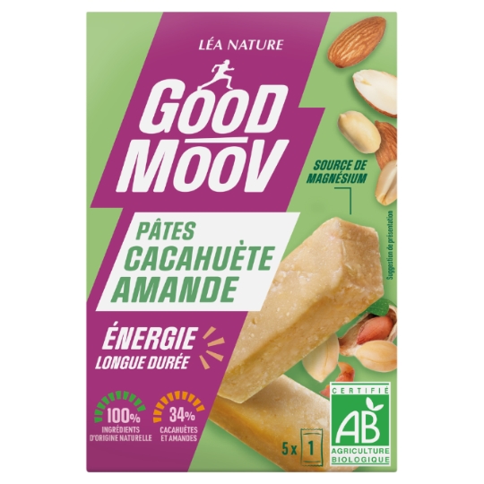 Barres Énergétiques Pâtes Cacahuète Amande Energie Longue Durée GOOD MOOV