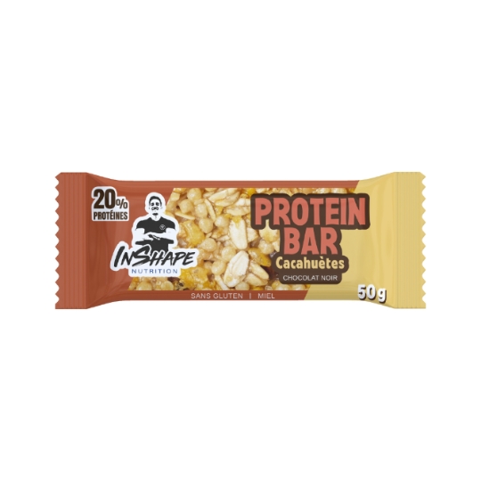 Barre Protéinée Aux Cacahuètes Enrobée de Chocolat Noir - Inshape Nutrition INSHAPE NUTRITION
