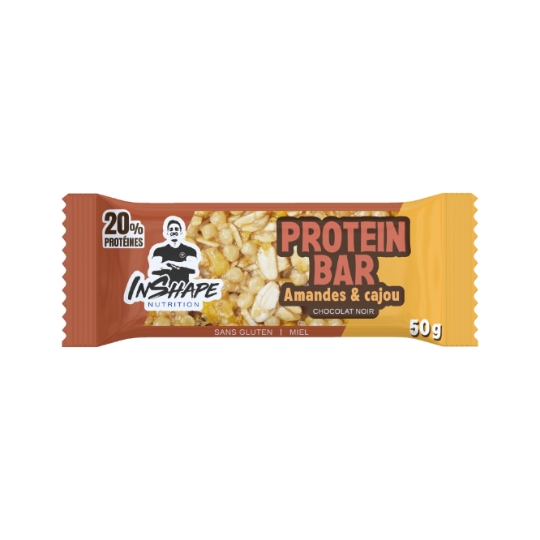 Barre Protéinée Cashew Amandes & Cajou Chocolat Noir INSHAPE NUTRITION