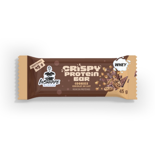 Barre Protéinée Crispy Cookies & Chocolat au Lait INSHAPE NUTRITION