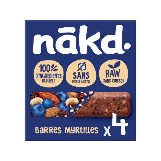 Barres Céréales Nakd Myrtille Muffin Sans Gluten Sans Sucres Ajoutés NAKD