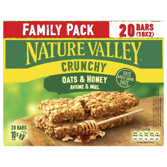 Barres de Céréales Crunchy Avoine et Miel Family Pack NATURE VALLEY