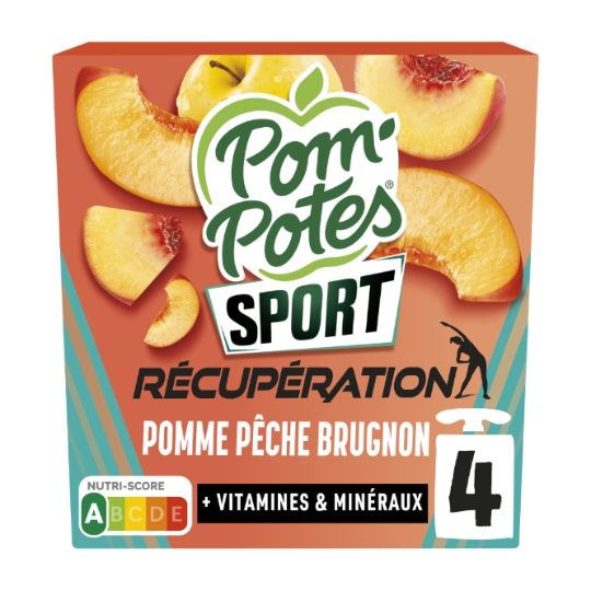 Compote Sport Récupération Pomme Pêche Brugnon POM'POTES