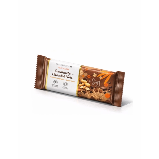 Barre Protéinée Cacahuète Chocolat Noir Protéines Végétales TRAINSWEATEAT