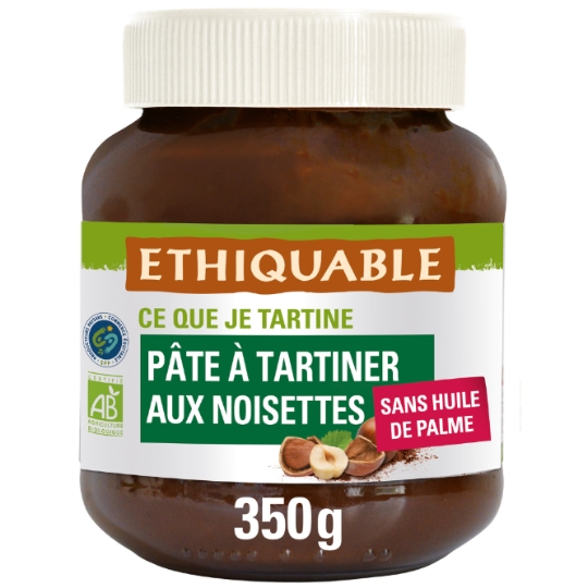 Pâte à Tartiner Au Cacao Et Noisettes Sans Huile De Palme Bio ETHIQUABLE