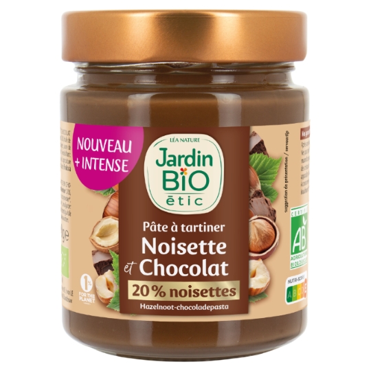 Pâte à tartiner Noisette et Chocolat BIO JARDIN BIO
