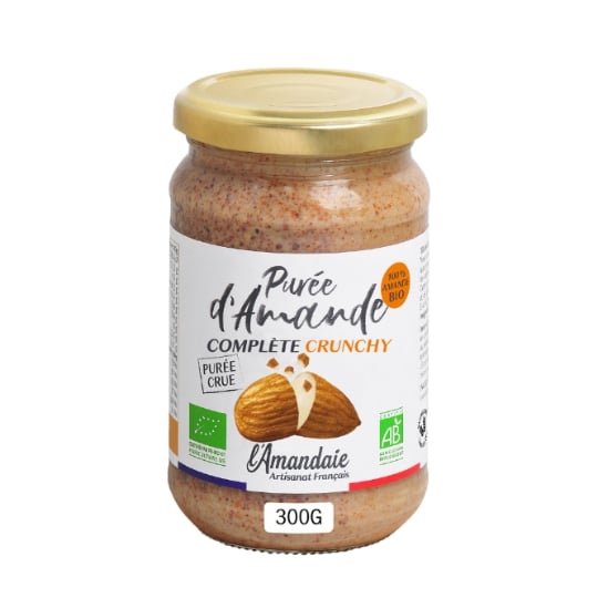 Pâte à Tartiner Purée d'amande complète crunchy crue BIO L'AMANDAIE