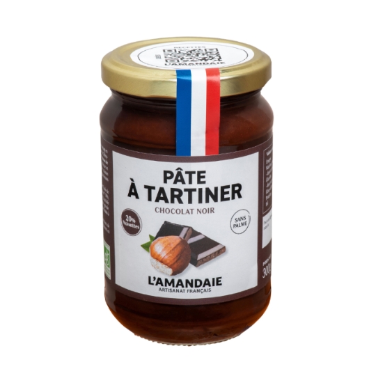 Pâte à Tartiner chocolat noir 20% noisettes bio L'AMANDAIE