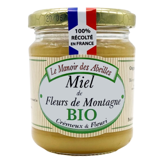 Miel De Fleurs de Montagne Crémeux Récolté en France Bio LE MANOIR DES ABEILLES