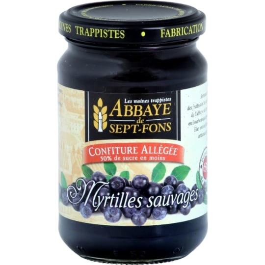 Confiture allégée myrtilles sauvages ABBAYE DE SEPT-FONS