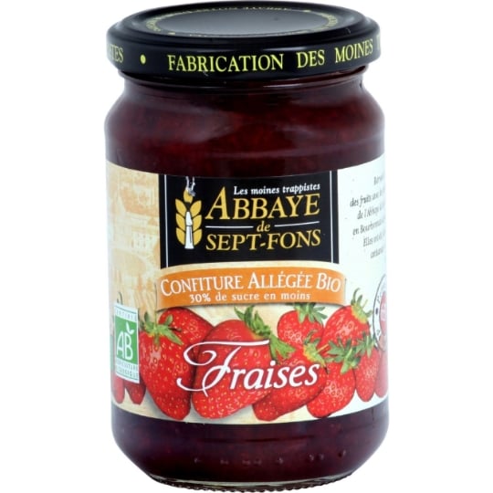 Confiture bio allégée fraises ABBAYE DE SEPT-FONS