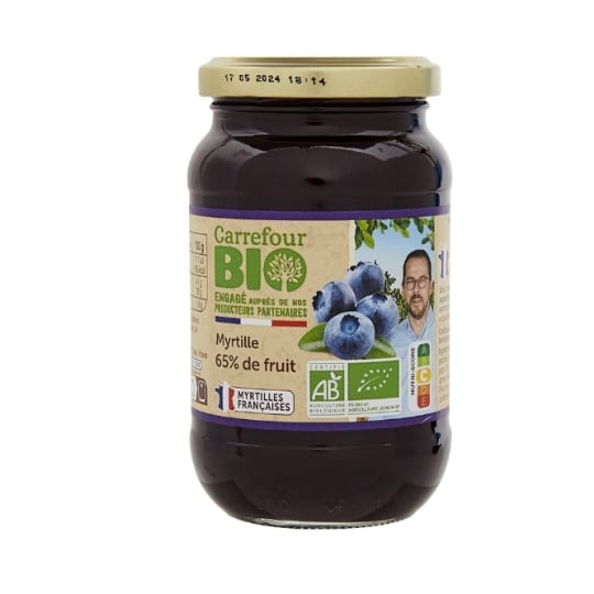 Confiture Myrtille Engagé auprès des producteurs partenaires CARREFOUR BIO