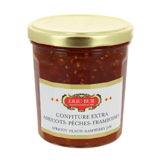 Confiture Extra Abricot Pêches Framboises ERIC BUR