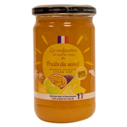 Fruits du Soleil Ananas , Passion Citron Vert CONFITURIERS DES HAUTS-DE-FRANCE