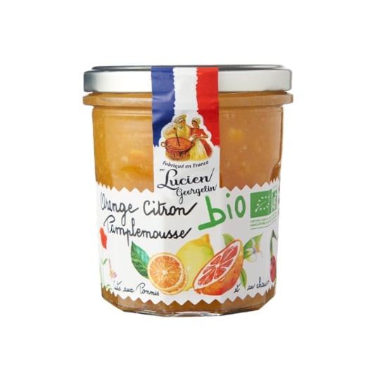 Confiture bio orange citron pamplemousse LUCIEN GEORGELIN