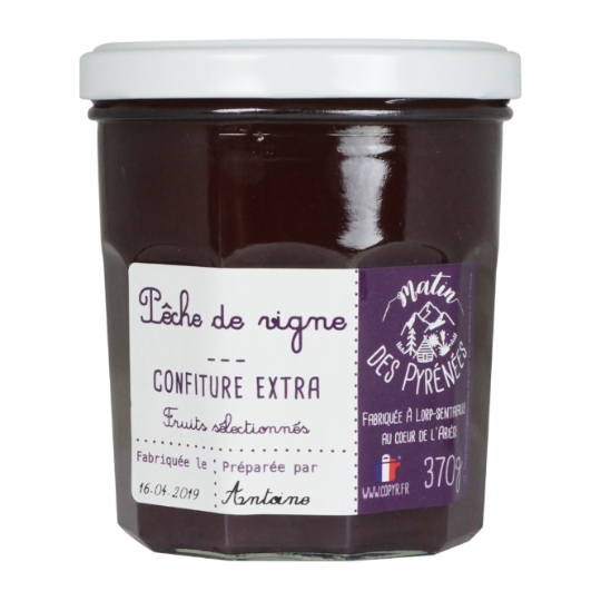 Confiture Extra de Pêche de Vigne MATIN DES PYRENEES