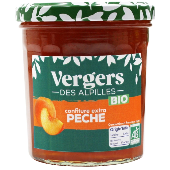 Confiture pêche bio VERGERS DES ALPILLES