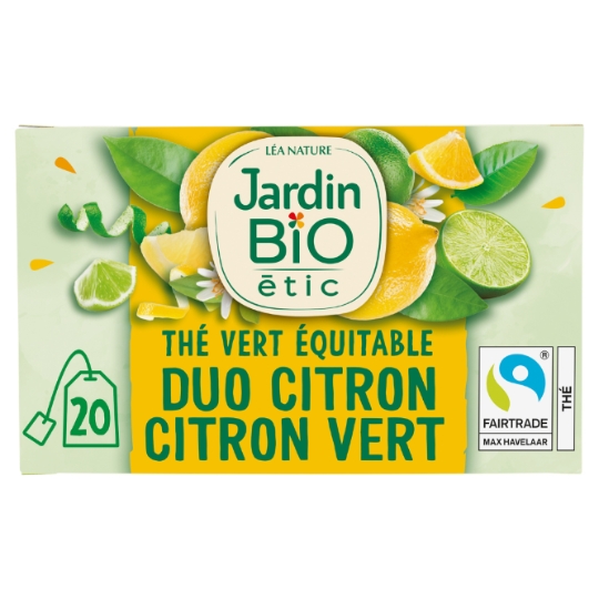 Thé Vert équitable duo citron jaune et citron vert bio JARDIN BIOLOGIQUE