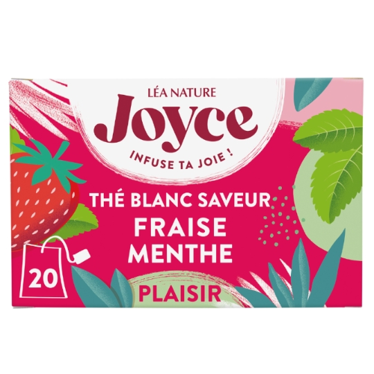 Thé Blanc saveur fraise et menthe Plaisir JOYCE