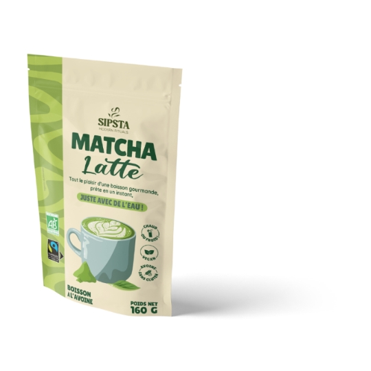 Thé Matcha Latte Bio Vegan à l'Avoine Sans Gluten SIPSTA