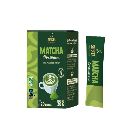 Thé Matcha Premium Bio 100% Poudre de Thé Vert SIPSTA