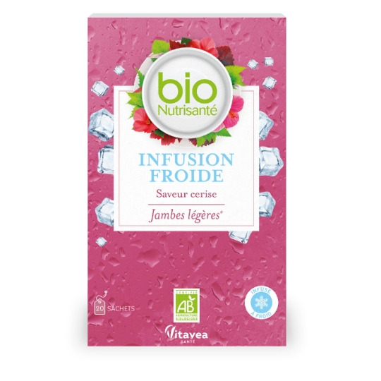 Infusion Jambes Légeres et Circulation Frêre Cassis Hibiscus Cerise BIONUTRISANTE