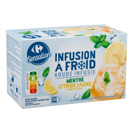 Infusion à Froid Menthe Citron Jaune CARREFOUR SENSATION