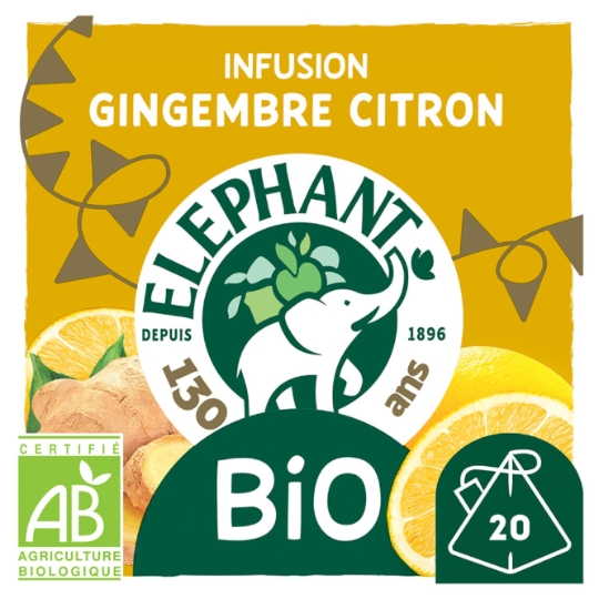 Infusion Gingembre Citron Bio ELEPHANT