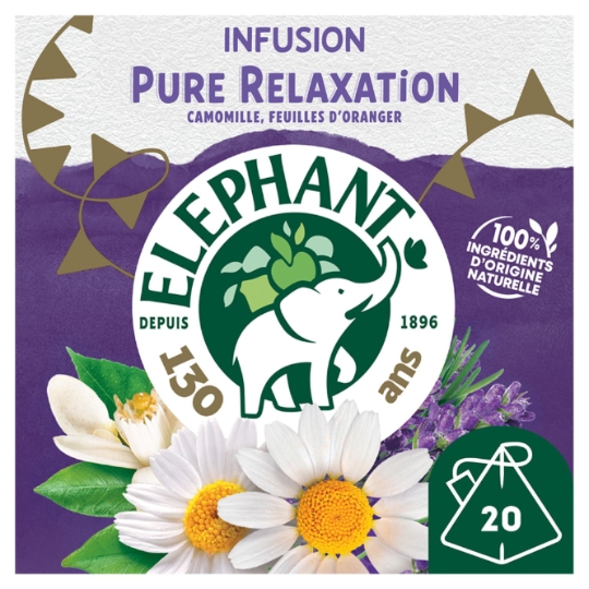 Infusion Camomille Feuilles d'Oranger Lavande Relaxation ELEPHANT