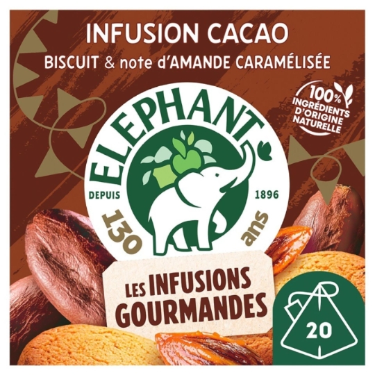 Infusion Gourmandes Cacao, Biscuits et Amande Caramélisée ELEPHANT