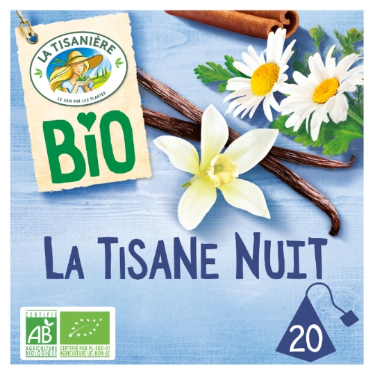 Infusion Camomille Cannelle Vanille la Tisane Nuit Bio LA TISANIERE