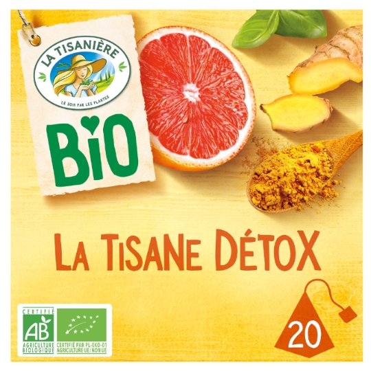 Infusion Basilic Curcuma Gingembre Pamplemousse Détox Bio LA TISANIERE