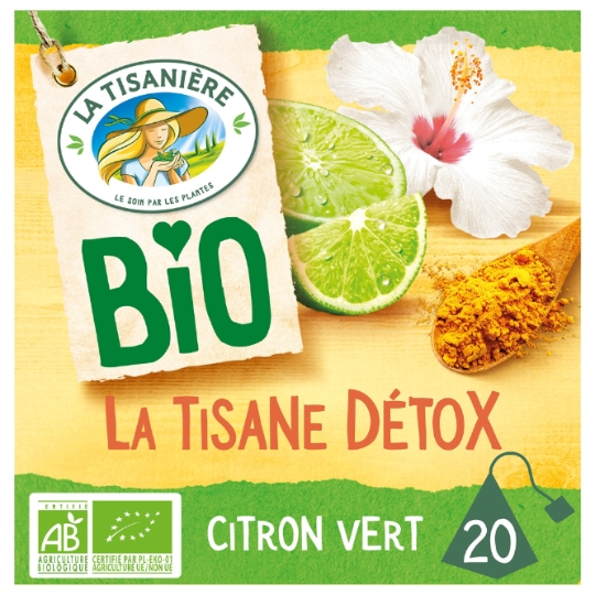 Infusion Citron Vert Curcuma Détox Bio LA TISANIERE
